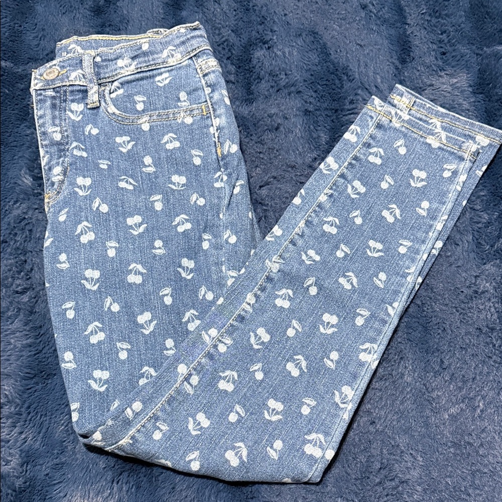 Old Navy Blue Floral Skinny Jeans